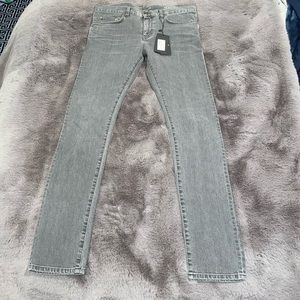 Brand New Saint Laurent Mens Low Waist Grey Denim Pants Size 32